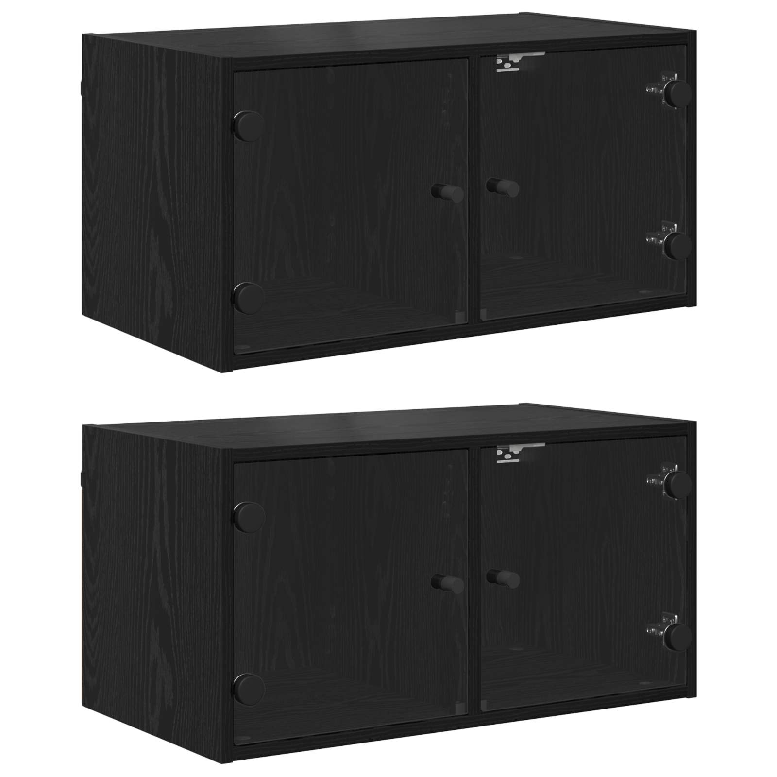 vidaXL Armários de Parede 2 pcs Carvalho Preto 68 x 37 x 35 cm