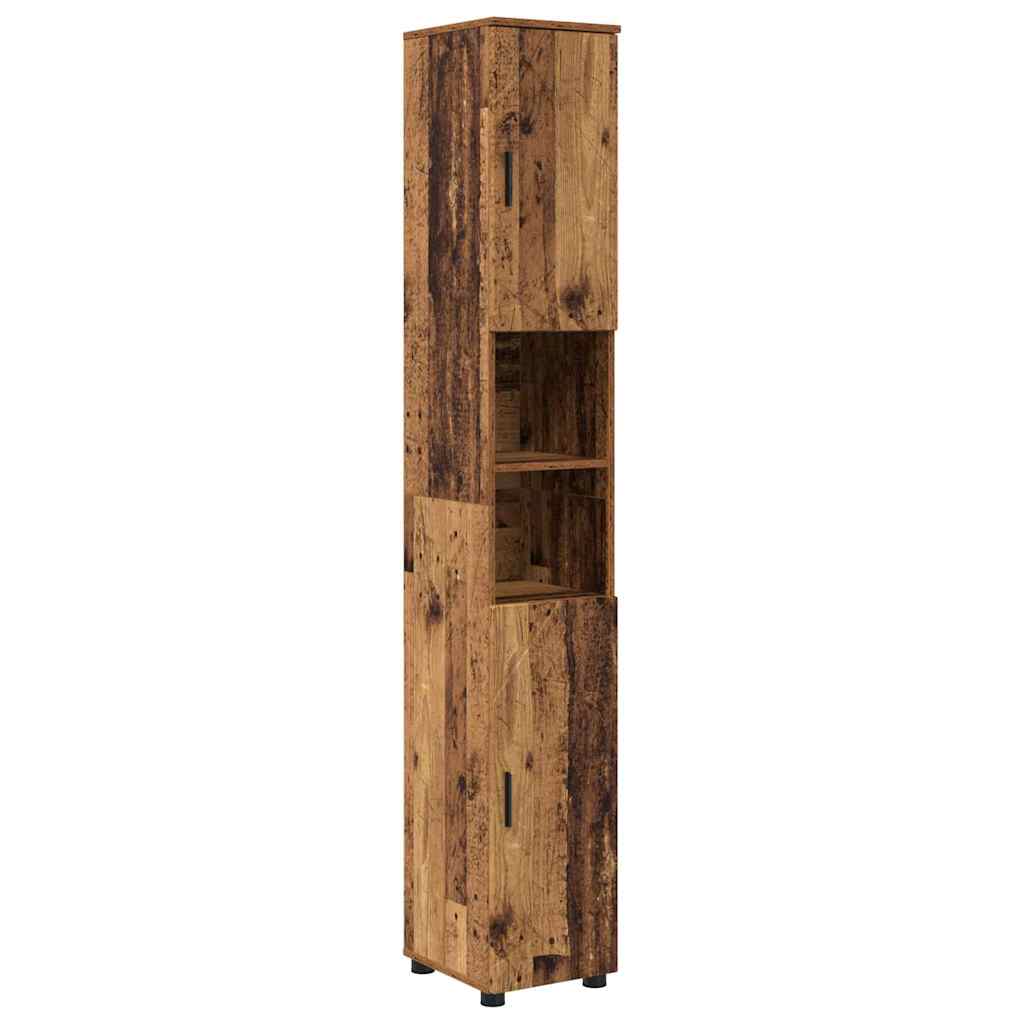 vidaXL Armário de Banheiro com porta Madeira Antiga 30 x 35 x 192 cm