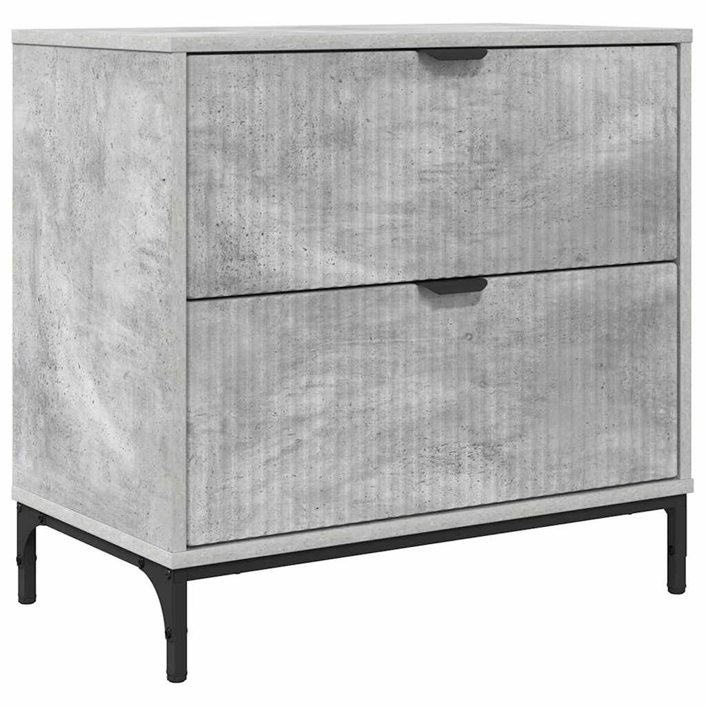 vidaXL Mesa-de-cabeceira com gaveta Cinzento cimento 63.5 x 36 x 61 cm