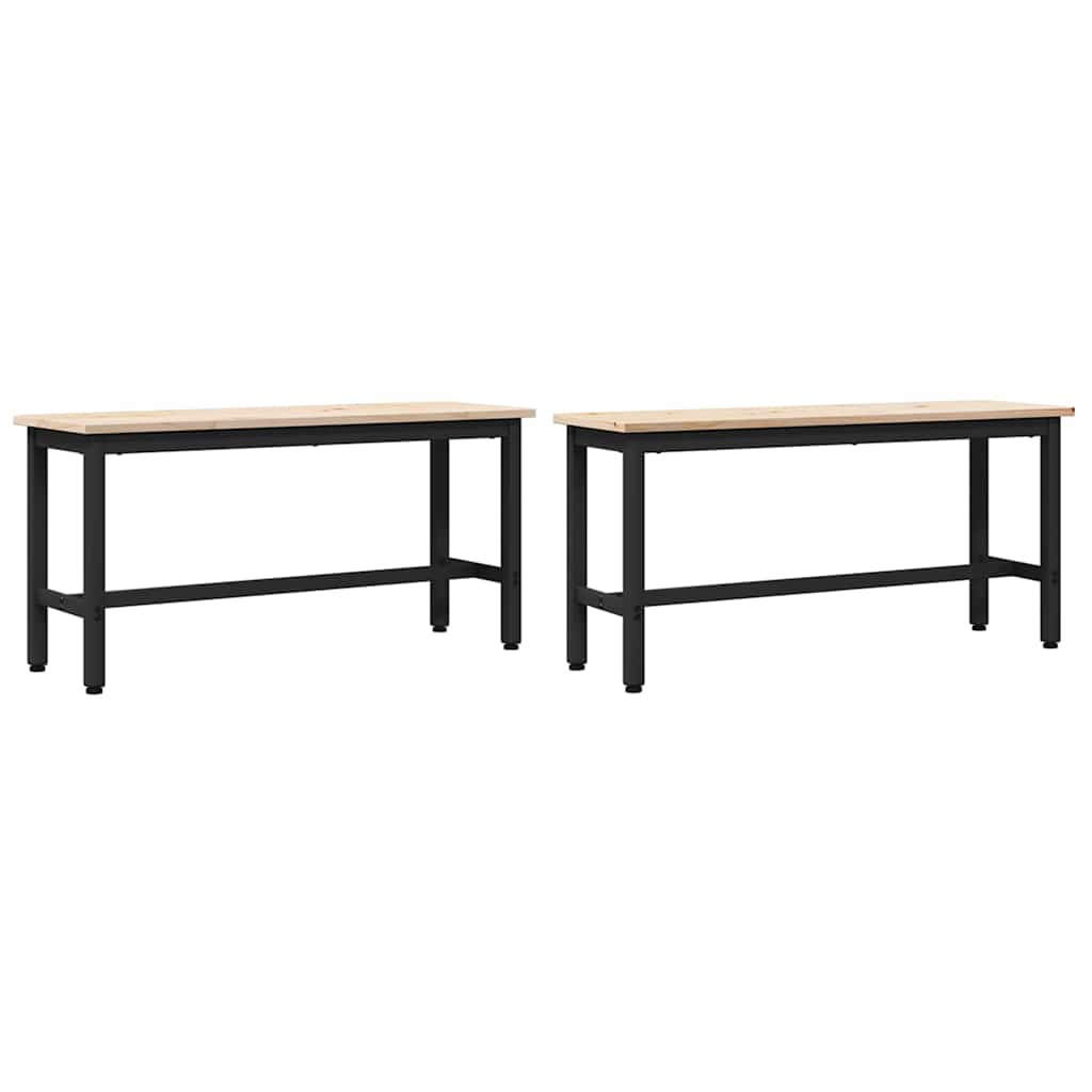 vidaXL Bancos de Jantar 2 pcs Natural 100 x 32,5 x 49 cm