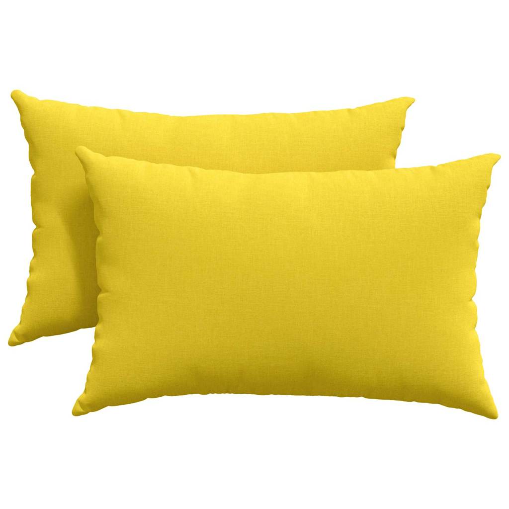 vidaXL Travesseiros de Sofá 2 pcs Amarelo Claro 60 x 40 cm tecido