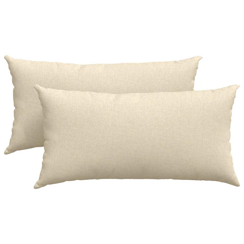 vidaXL Travesseiros de Sofá 2 pcs Creme 80 x 40 cm tecido