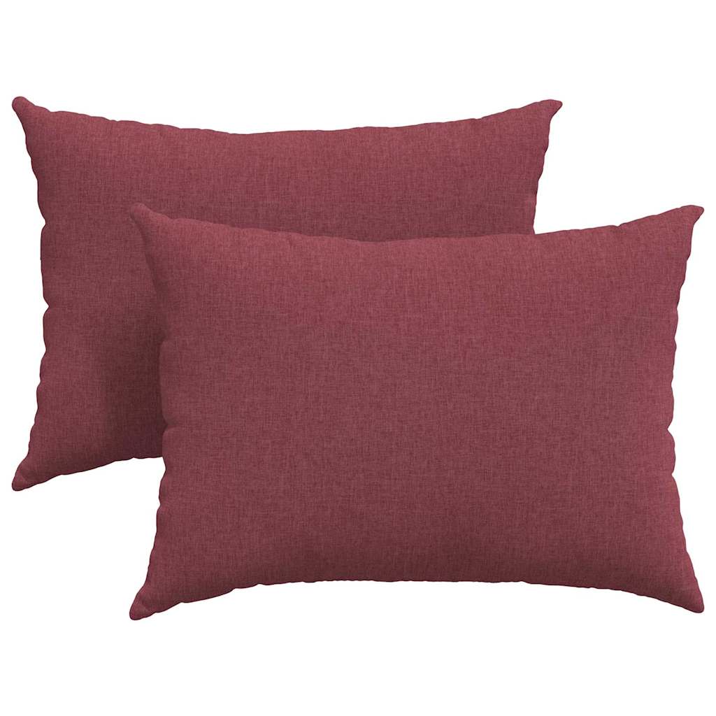 vidaXL Travesseiros de Sofá 2 pcs Vinho Vermelho 70 x 50 cm tecido