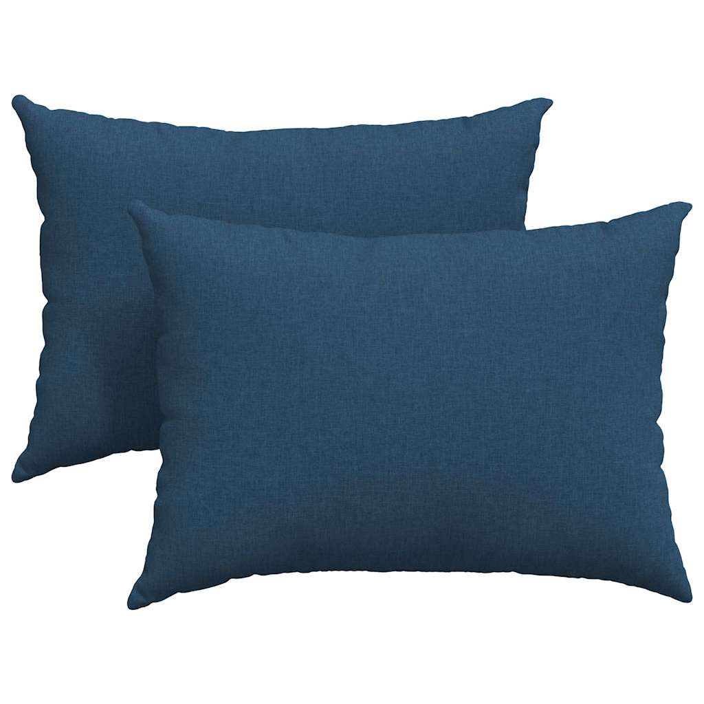 vidaXL Travesseiros de Sofá 2 pcs Azul 70 x 50 cm tecido