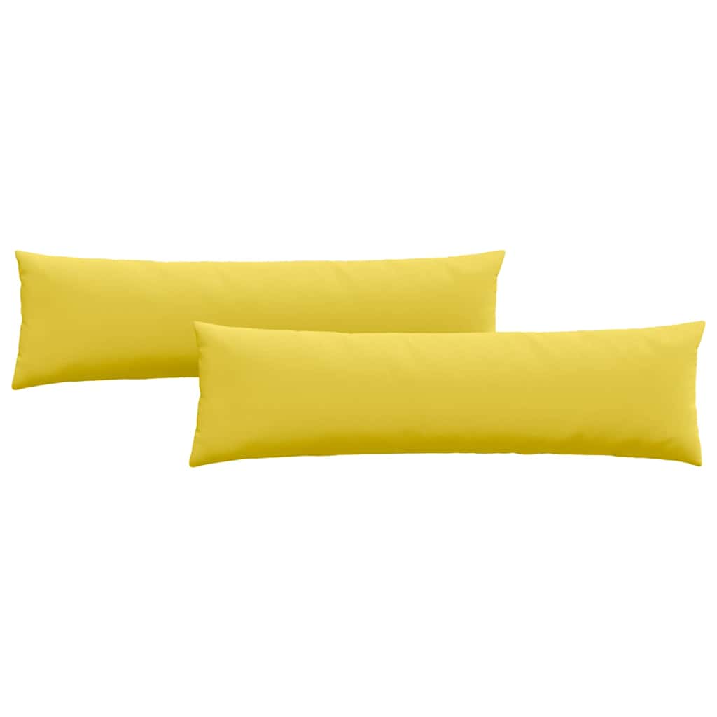 vidaXL Travesseiros de Sofá 2 pcs Amarelo Claro 145 x 40 cm tecido