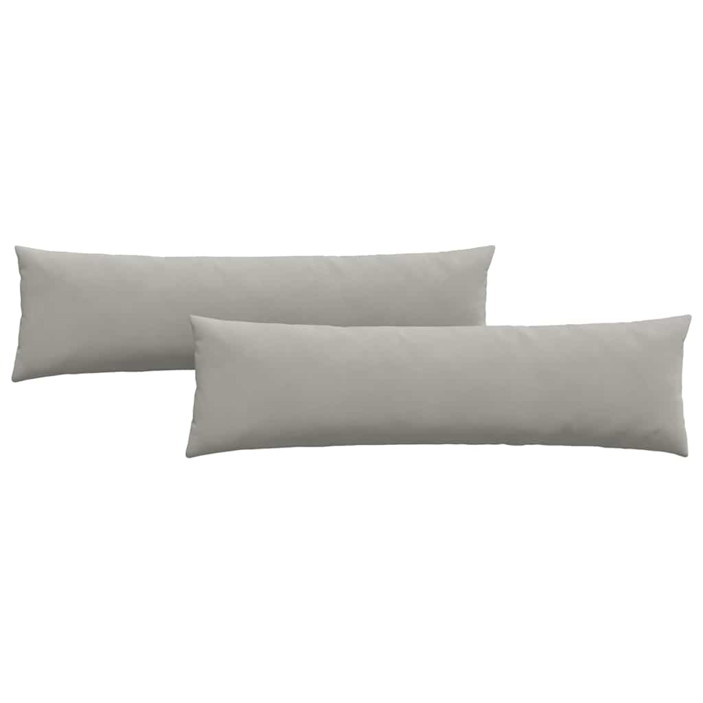 vidaXL Travesseiros de Sofá 2 pcs Cinzento-claro 145 x 40 cm tecido