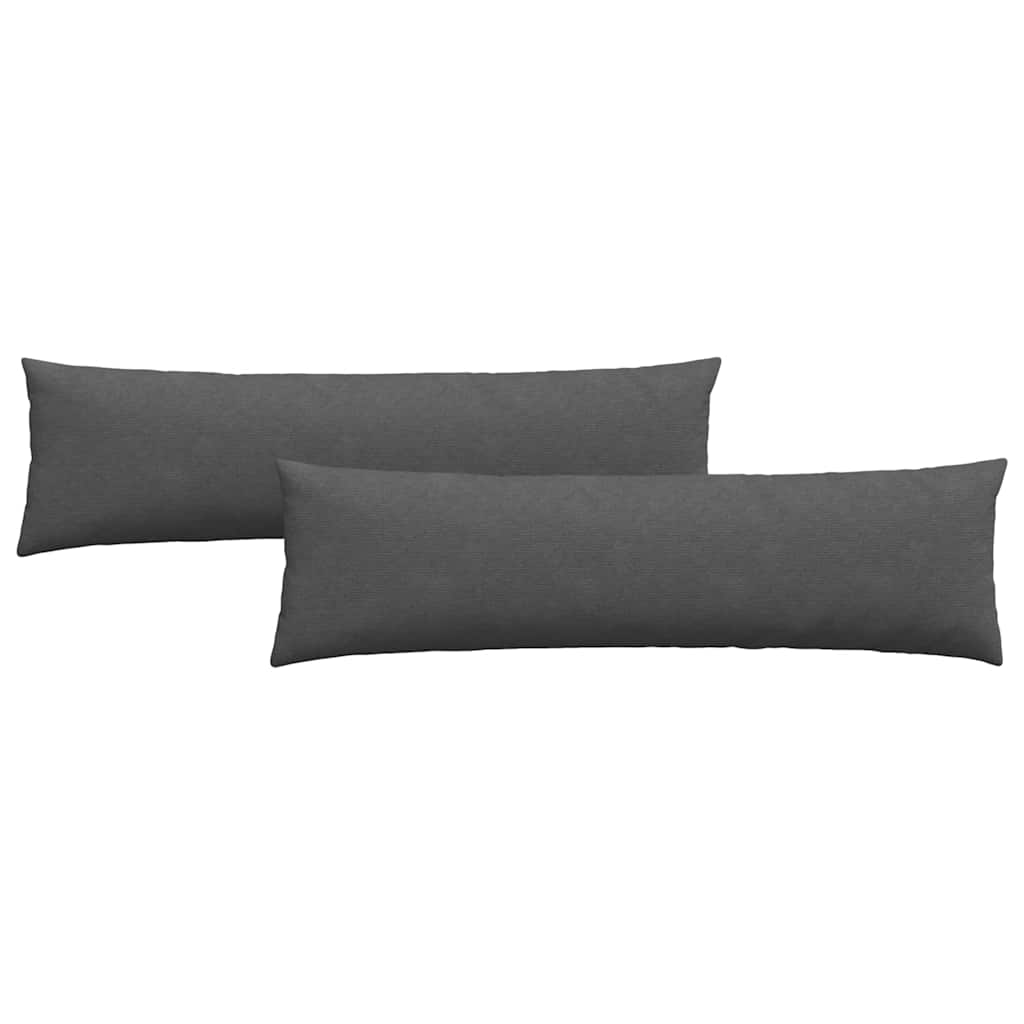 vidaXL Travesseiros de Sofá 2 pcs Cinza Escuro 145 x 40 cm