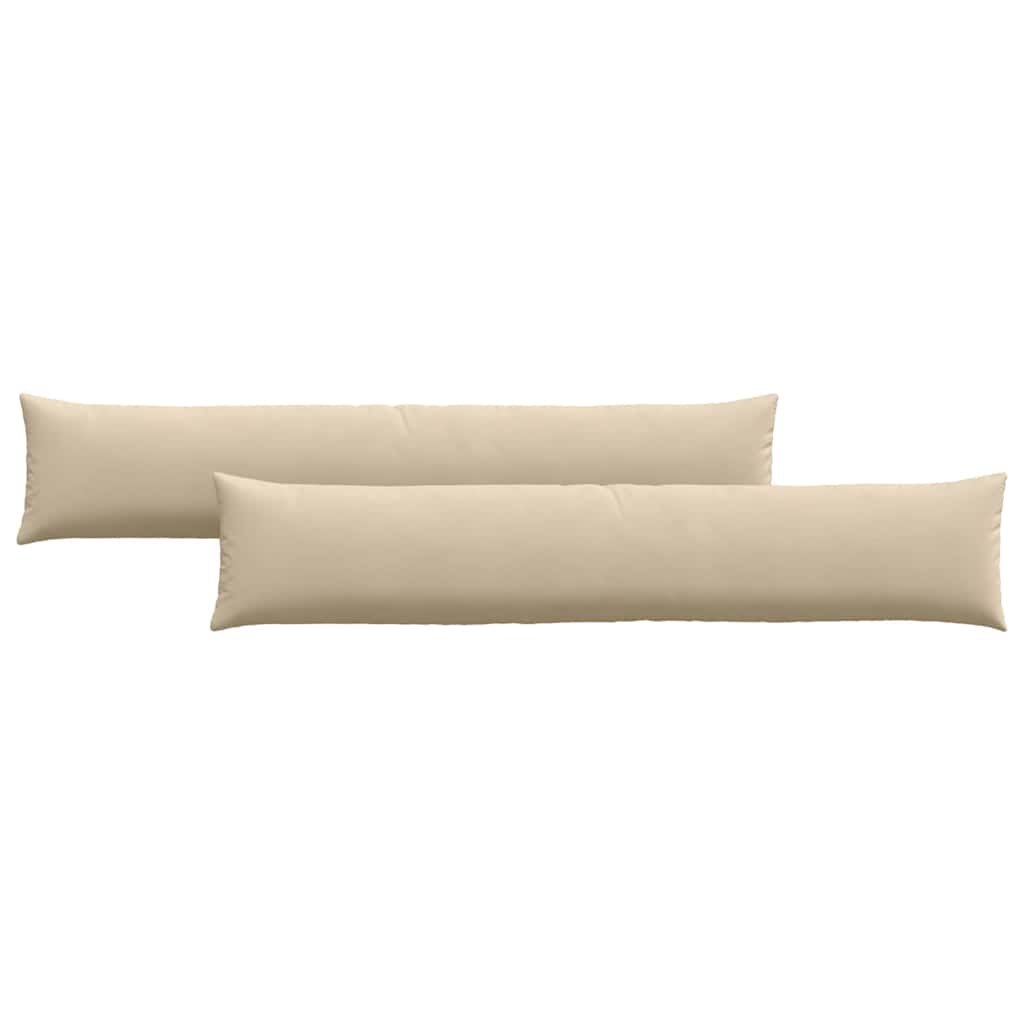 vidaXL Travesseiros de Sofá 2 pcs Creme 200 x 40 cm tecido