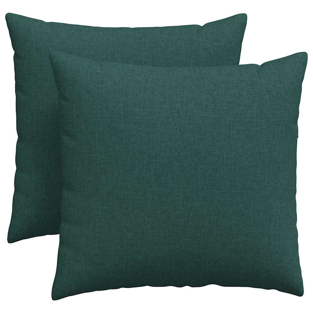 vidaXL Travesseiros de Sofá 2 pcs Verde Escuro 45 x 45 cm tecido