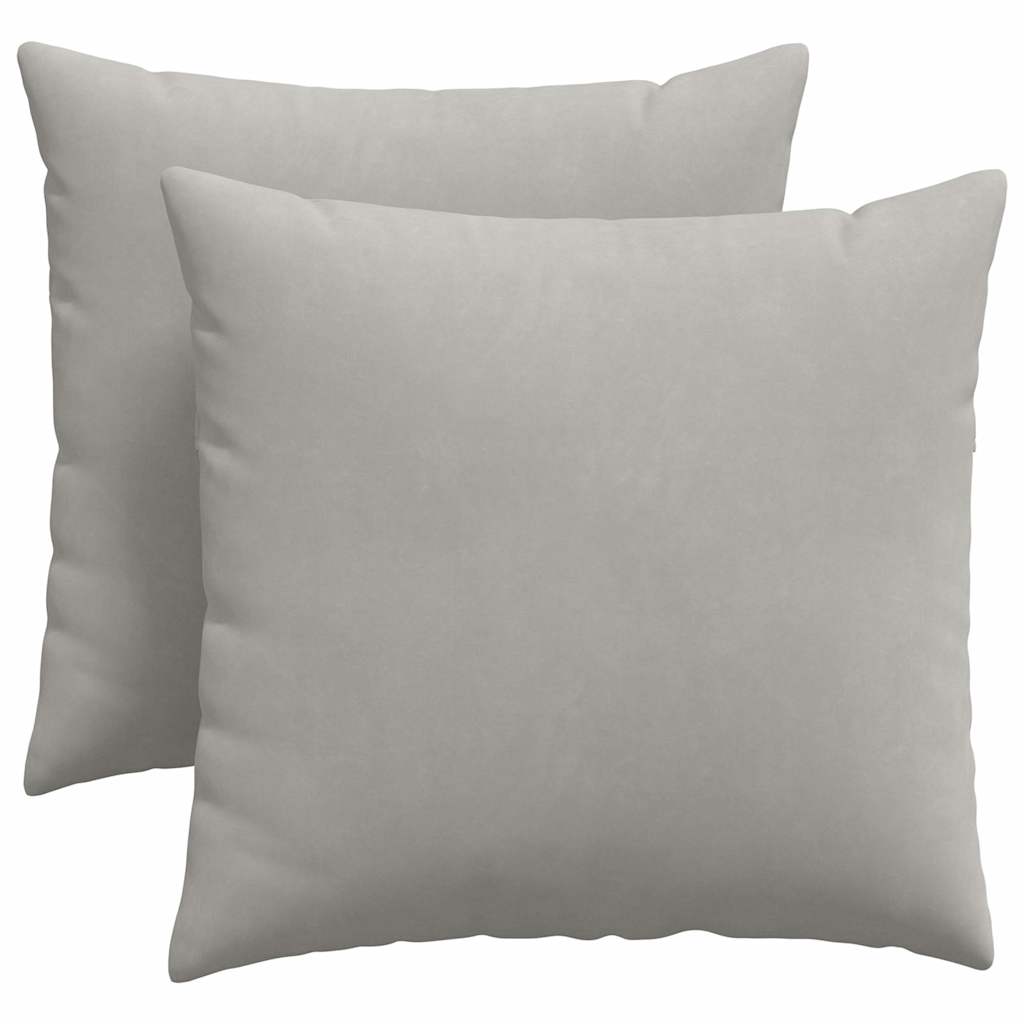 vidaXL Travesseiros de Sofá 2 pcs Cinzento-claro 45 x 45 cm tecido