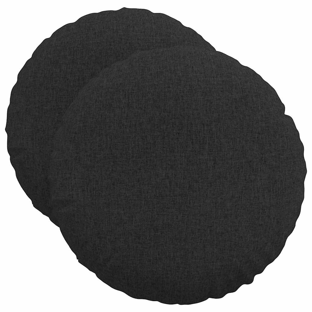 vidaXL Almofadas de Assento 2 pcs Preto Ø50 x 19 cm tecido