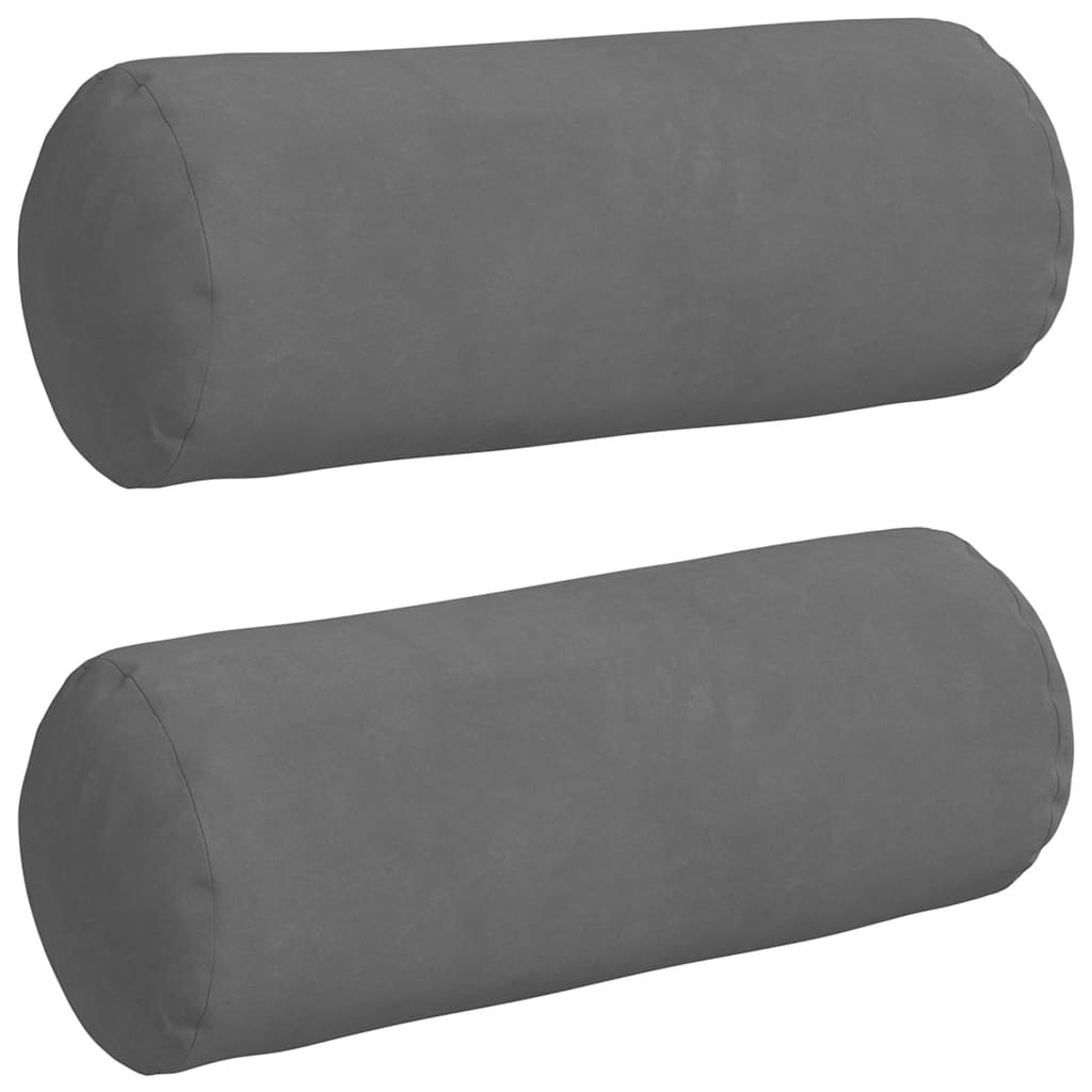 vidaXL Almofadas de Apoio 2 pcs Cinza Escuro Ø 15 x 40 cm