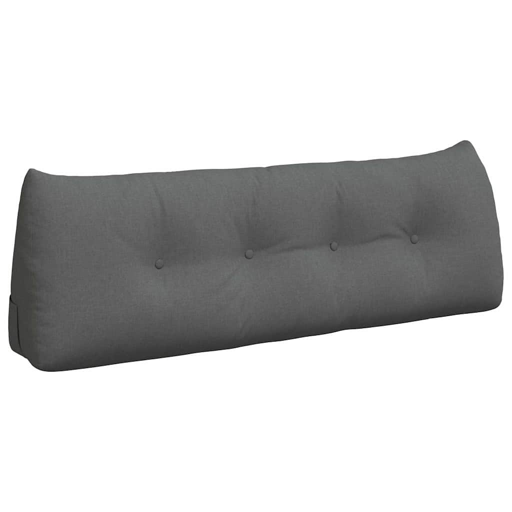 vidaXL Travesseiro para Costas Cinza Escuro 140 x 24 x 50 cm tecido