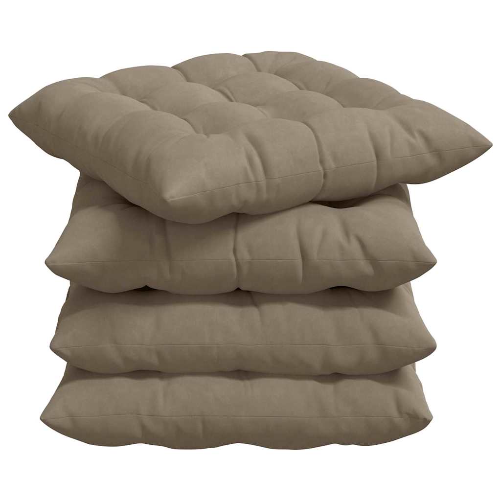 vidaXL Almofadas de Assento 4 pcs Cinzento-acastanhado 40 x 40 x 6 cm