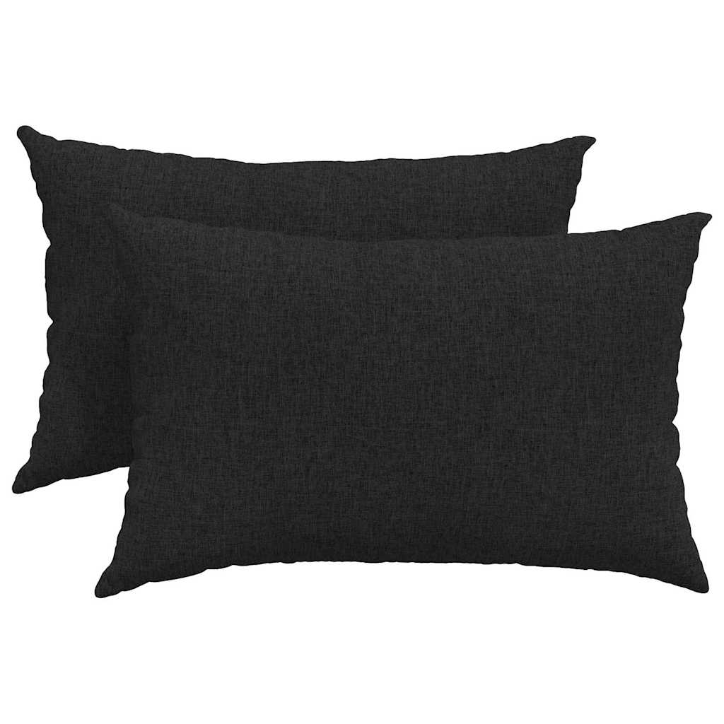 vidaXL Travesseiros de Sofá 2 pcs Preto 60 x 40 cm tecido