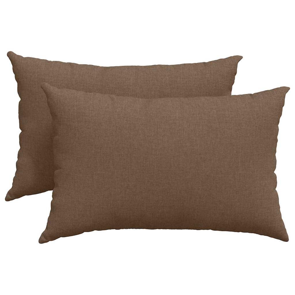 vidaXL Travesseiros de Sofá 2 pcs Castanho 60 x 40 cm tecido