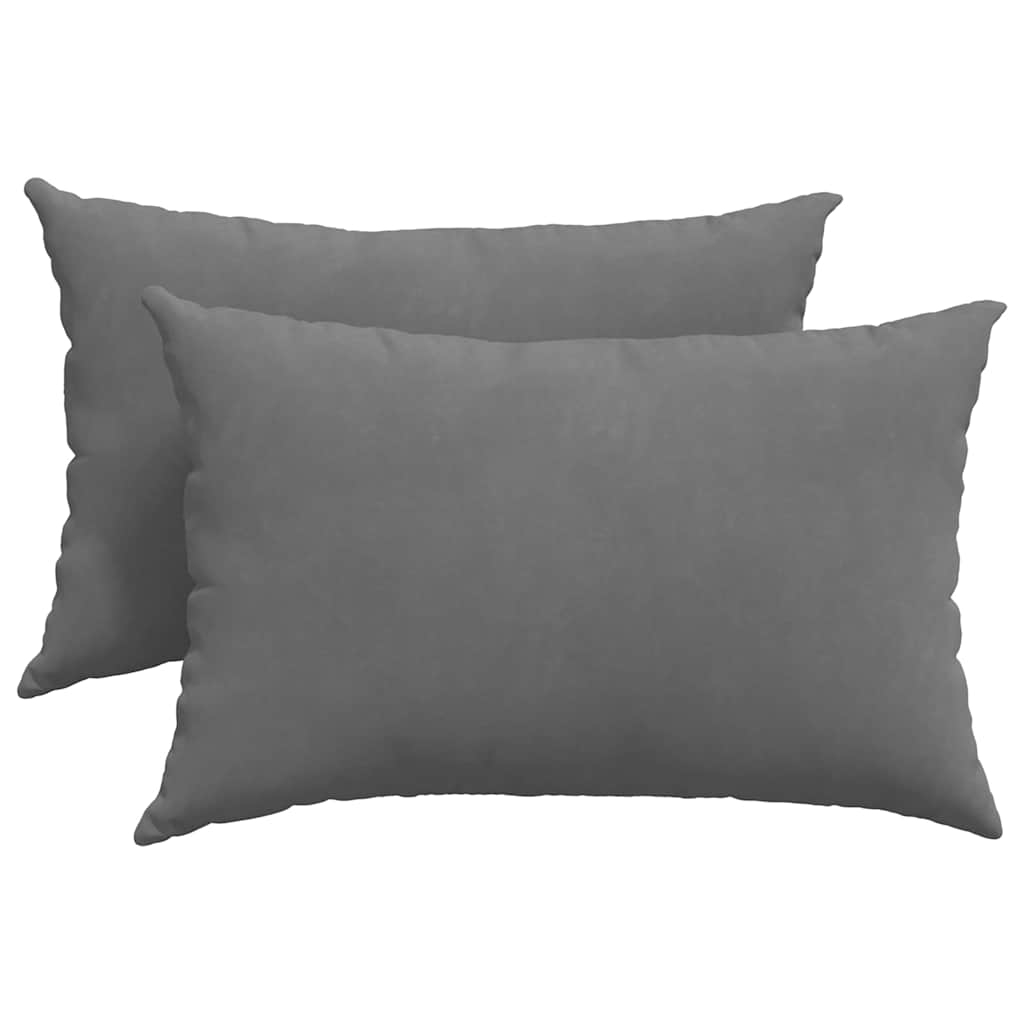 vidaXL Travesseiros de Sofá 2 pcs Cinza Escuro 60 x 40 cm tecido