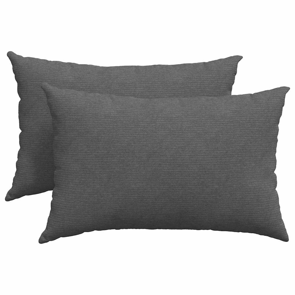 vidaXL Travesseiros de Sofá 2 pcs Cinza Escuro 60 x 40 cm