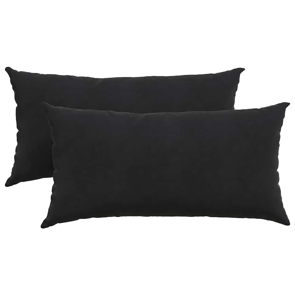 vidaXL Travesseiros de Sofá 2 pcs Preto 80 x 40 cm