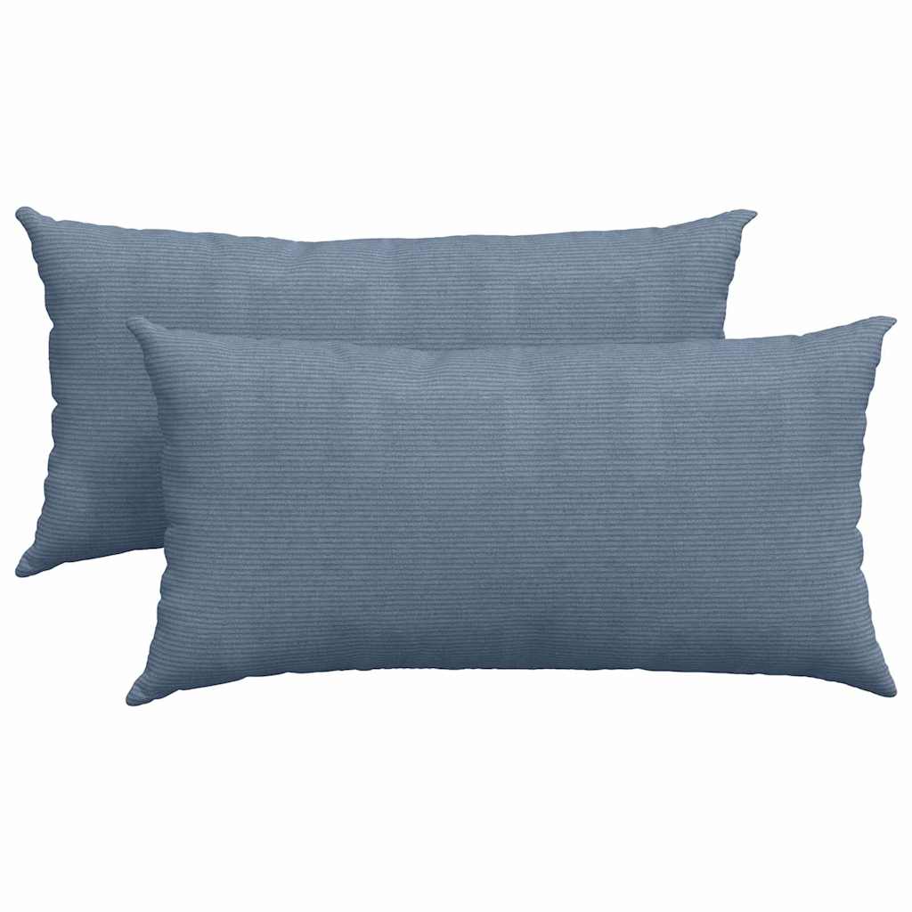vidaXL Travesseiros de Sofá 2 pcs Azul 80 x 40 cm