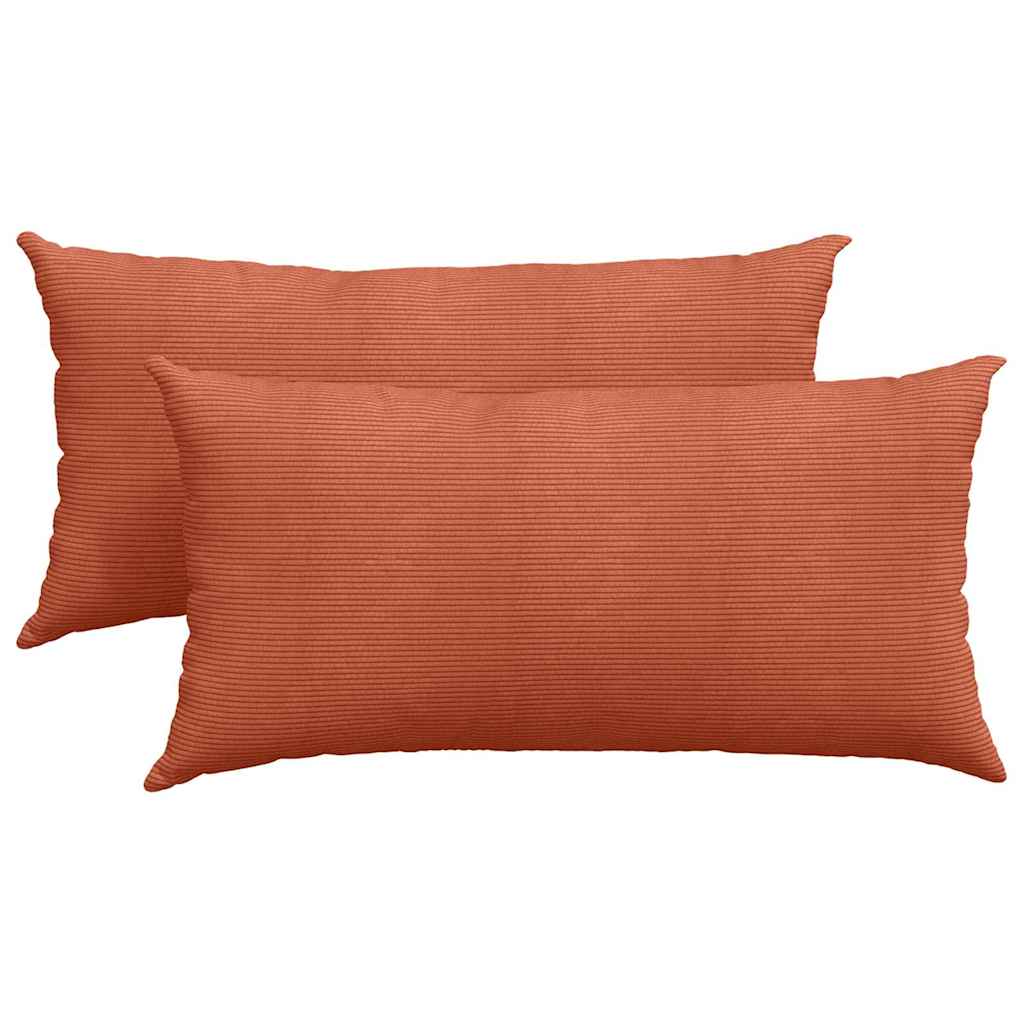 vidaXL Travesseiros de Sofá 2 pcs Laranja Vermelho 80 x 40 cm
