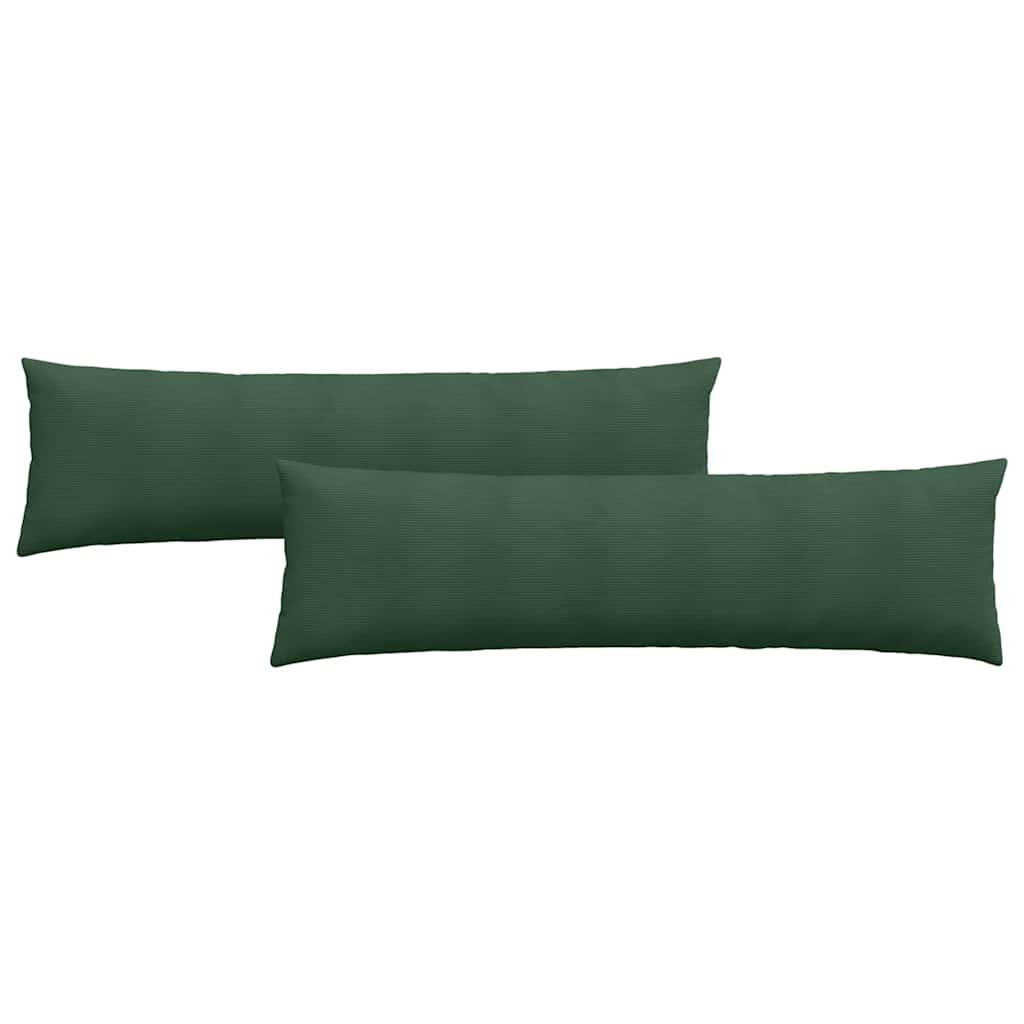 vidaXL Travesseiros de Sofá 2 pcs Verde Escuro 145 x 40 cm