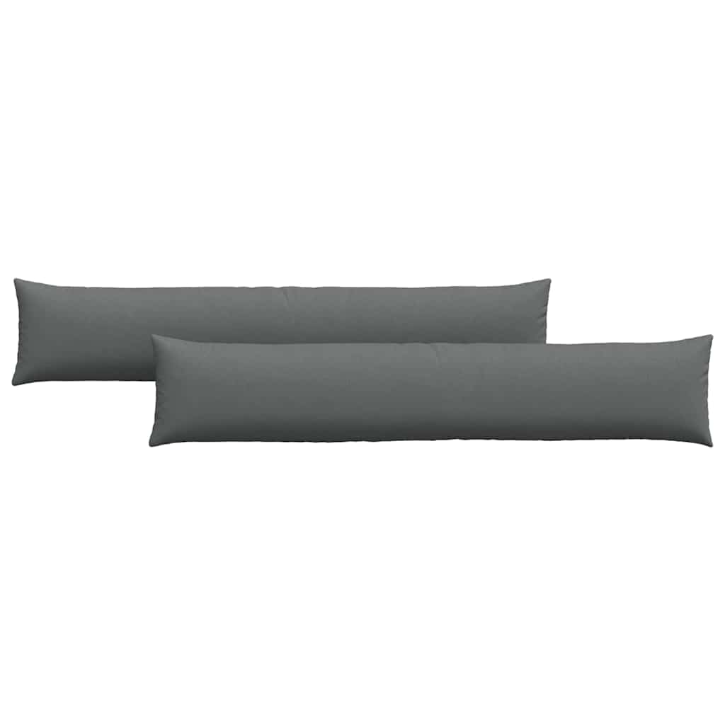 vidaXL Travesseiros de Sofá 2 pcs Cinza Escuro 200 x 40 cm tecido
