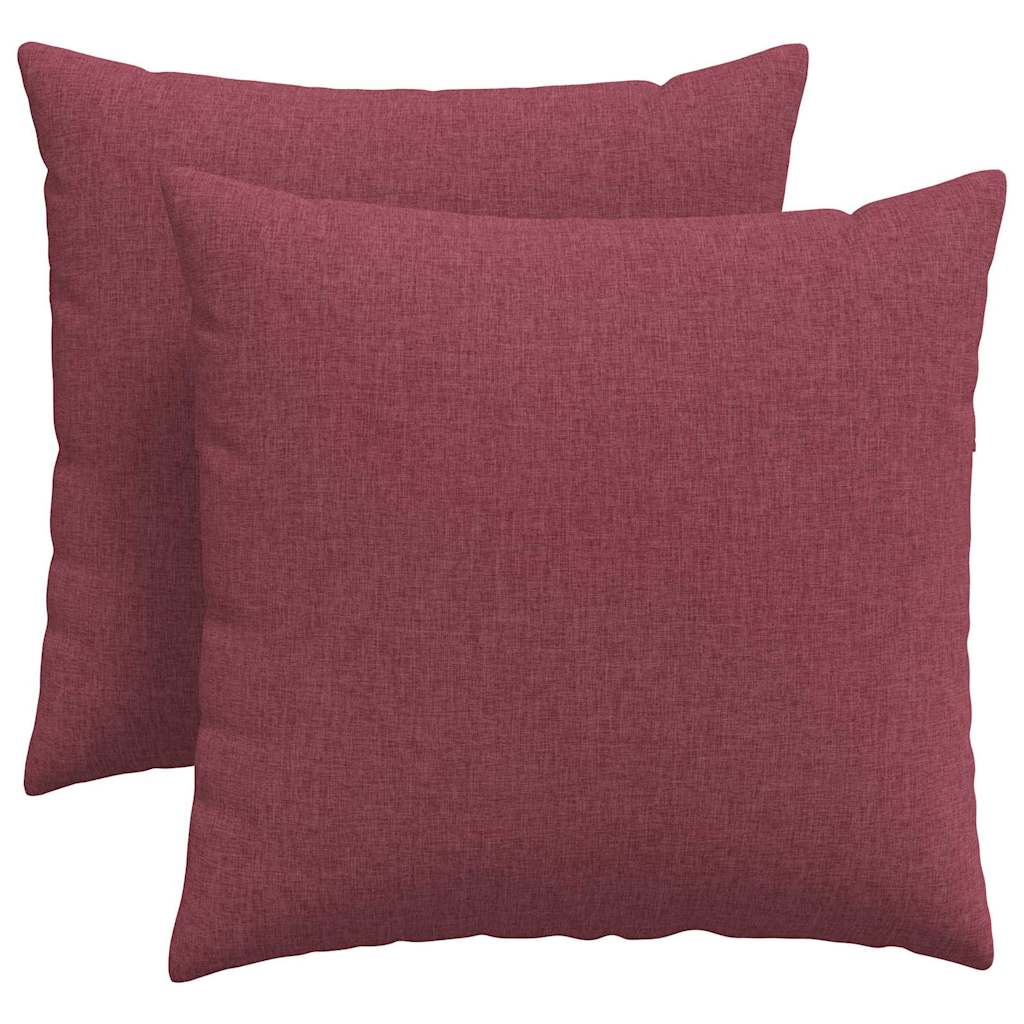 vidaXL Travesseiros de Sofá 2 pcs Vinho Vermelho 45 x 45 cm tecido