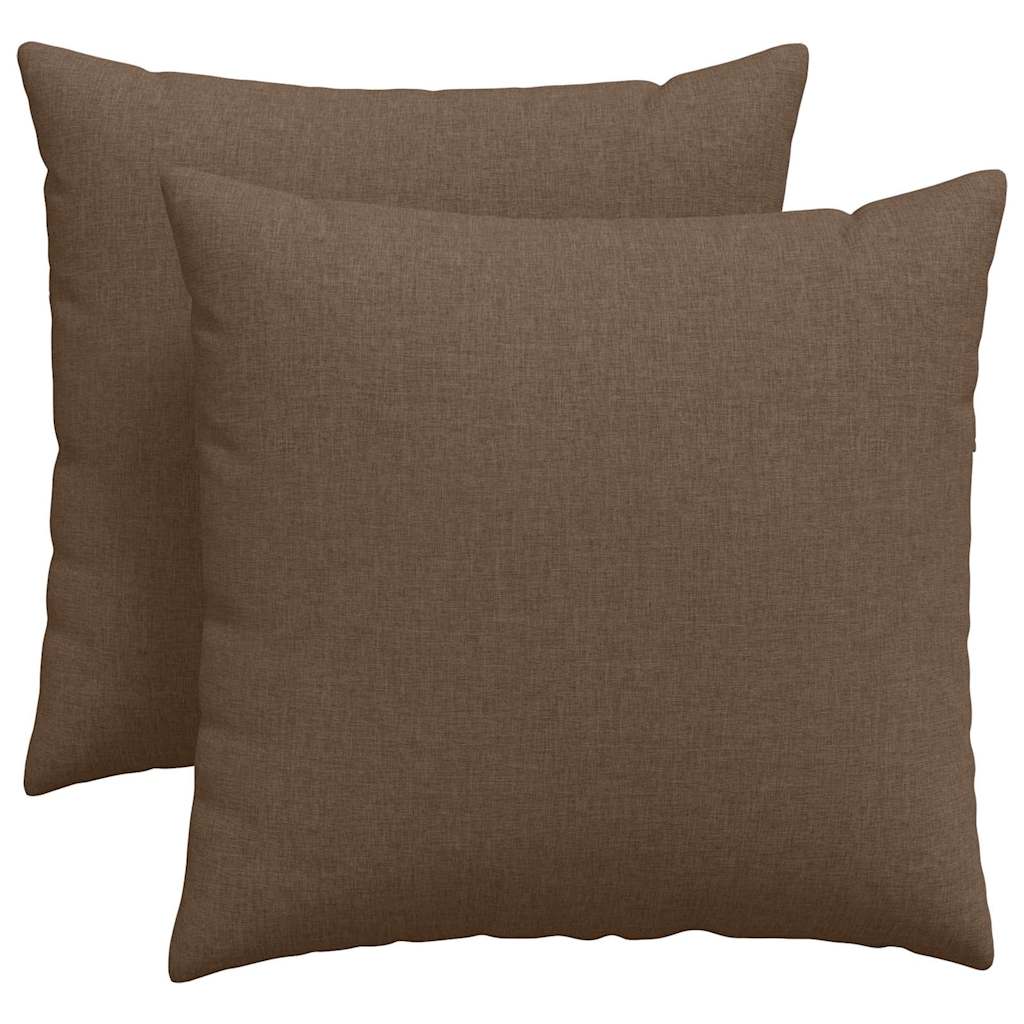 vidaXL Travesseiros de Sofá 2 pcs Castanho 45 x 45 cm tecido