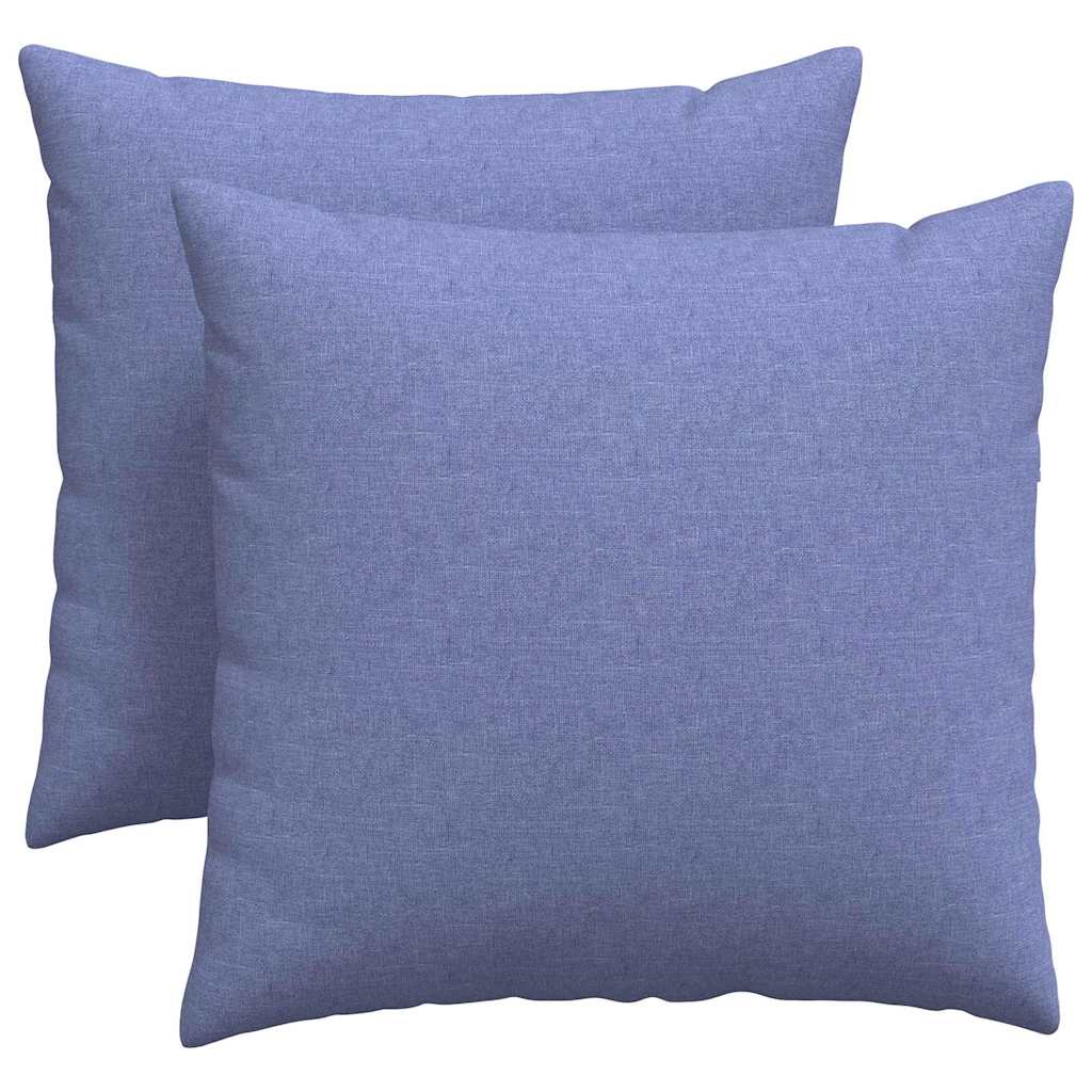 vidaXL Travesseiros de Sofá 2 pcs Azul Jeans 45 x 45 cm tecido