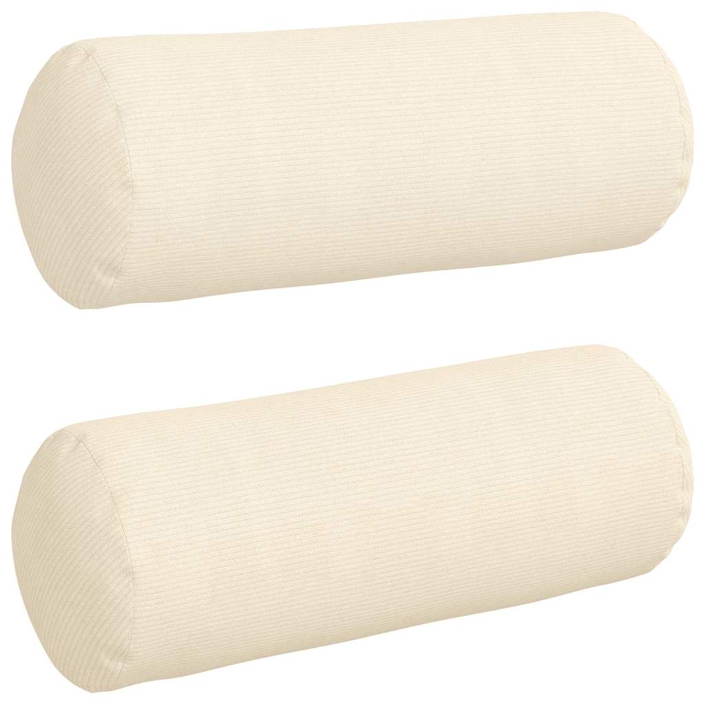 vidaXL Almofadas de Apoio 2 pcs Creme Ø 25 x 70 cm