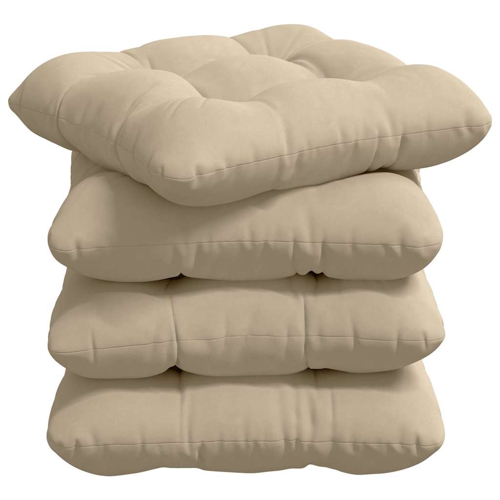 vidaXL Almofadas de Assento 4 pcs Creme 45 x 45 cm