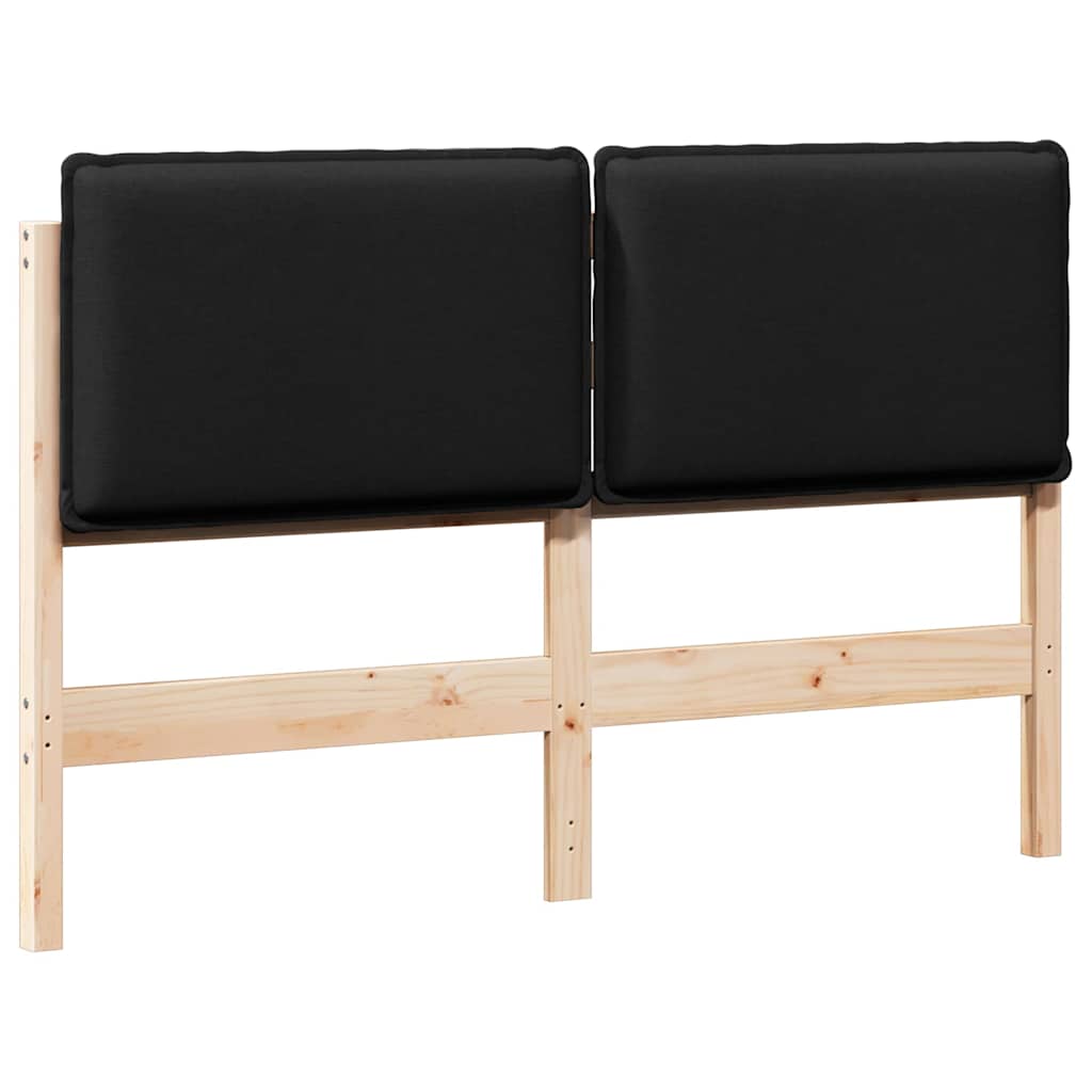 vidaXL Cabeceira estofada com cabeceira Natural e Preto 135 cm