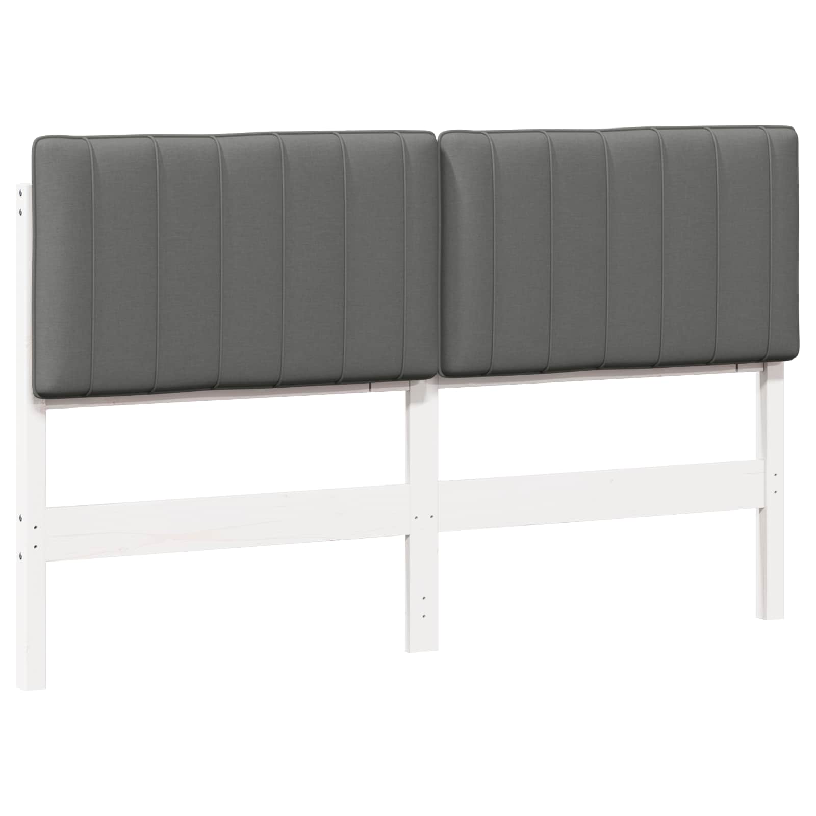vidaXL Cabeceira estofada com cabeceira Branco e Cinza Claro 160 cm