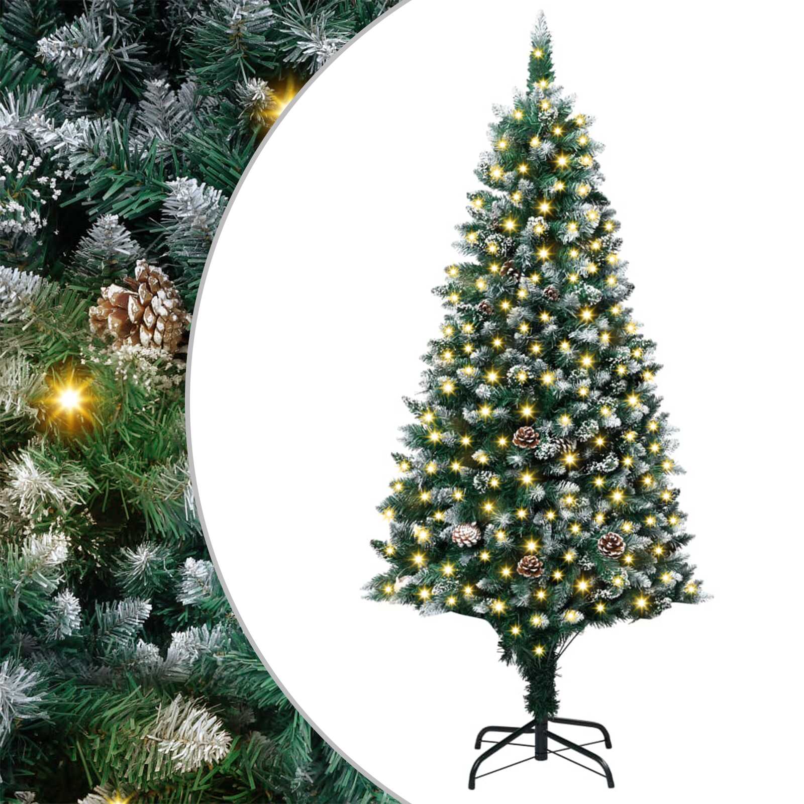 vidaXL Árvore de Natal Artificial Verde 180 cm PVC, Aço e Plástico