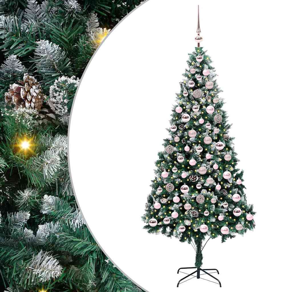 vidaXL Árvore de Natal Artificial Verde 210 cm PVC, Aço e Plástico