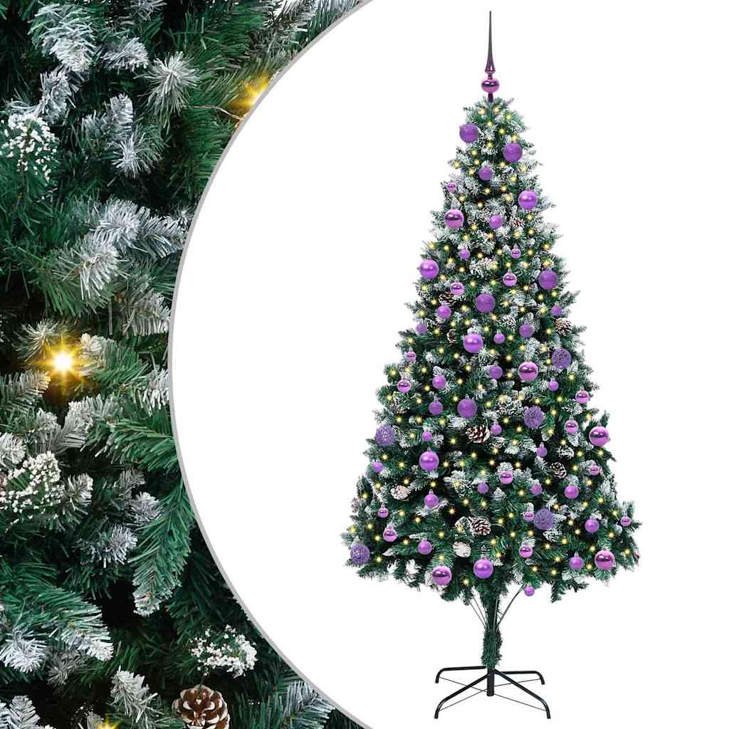 vidaXL Árvore de Natal Artificial Verde 210 cm PVC, Aço e Plástico