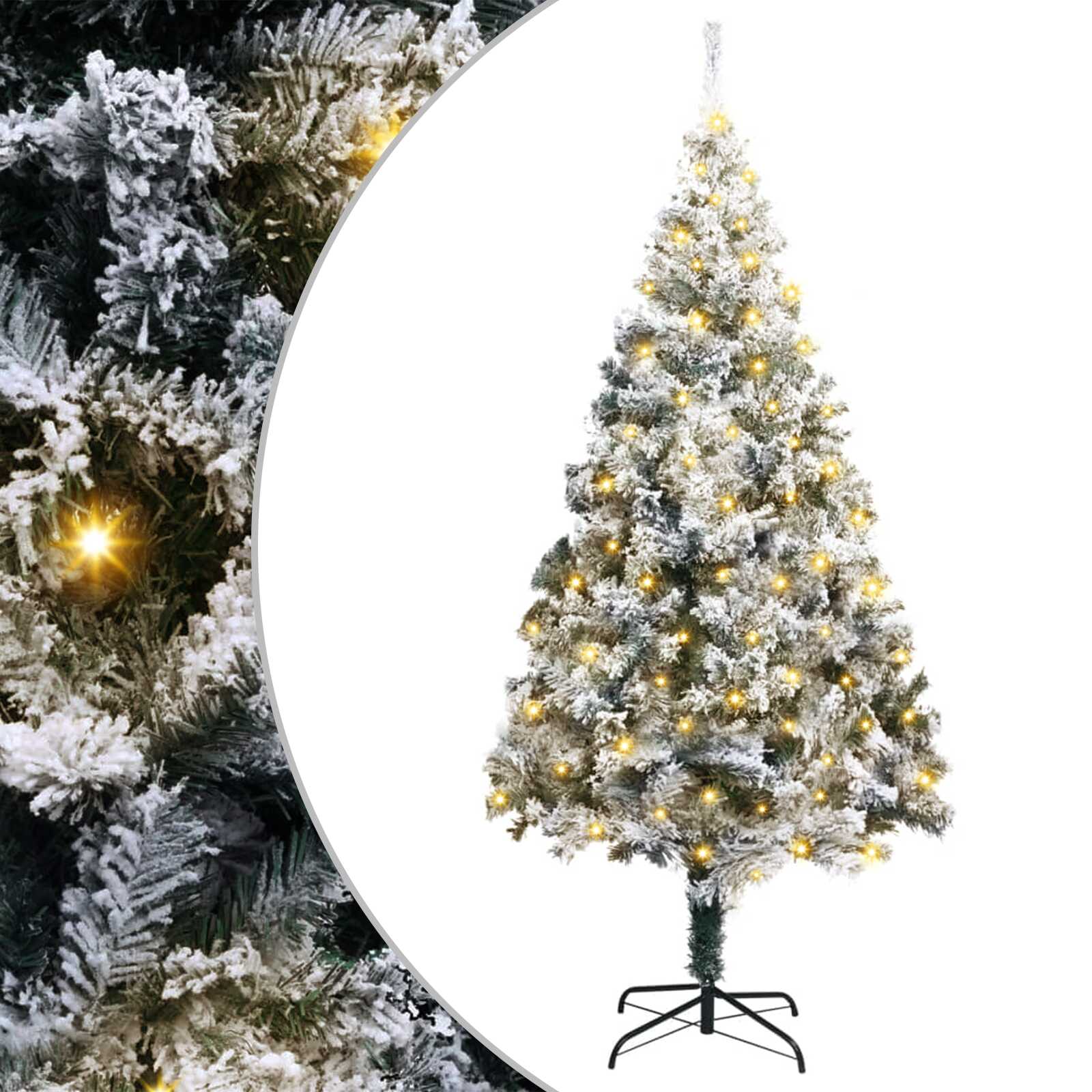 vidaXL Árvore de Natal Artificial Branco 180 cm PVC, Aço e Plástico