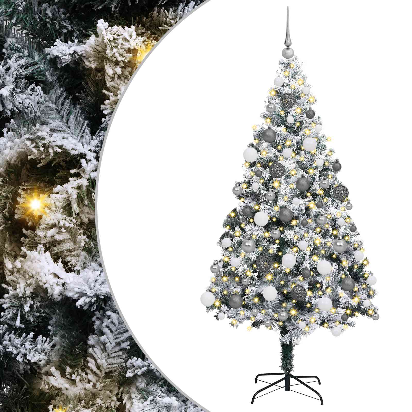 vidaXL Árvore de Natal Artificial Branco 180 cm PVC, Aço e Plástico