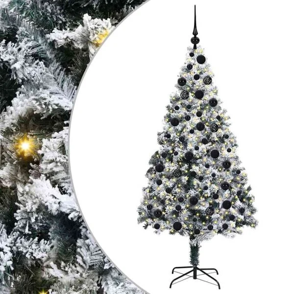 vidaXL Árvore de Natal Artificial Branco 180 cm Pvc, Aço e Plástico - 1024070698
