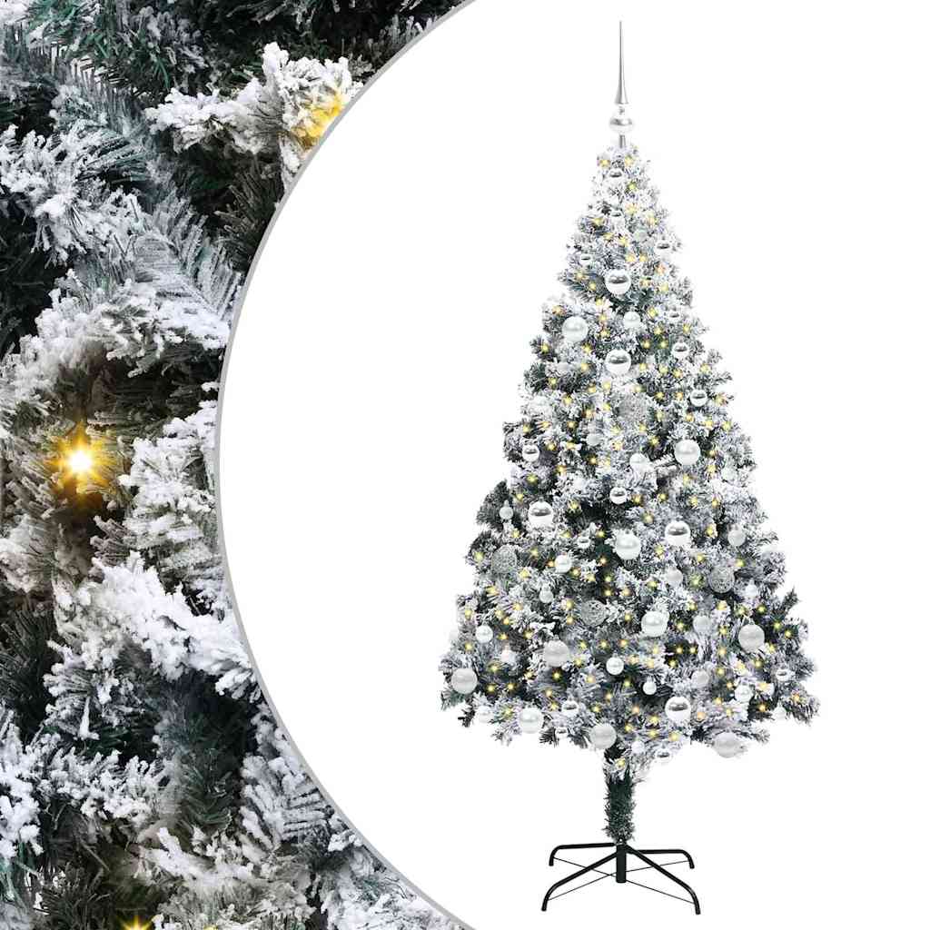 vidaXL Árvore de Natal Artificial Branco 180 cm PVC, Aço e Plástico