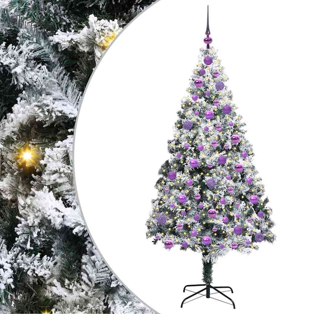 vidaXL Árvore de Natal Artificial Branco 180 cm PVC, Aço e Plástico