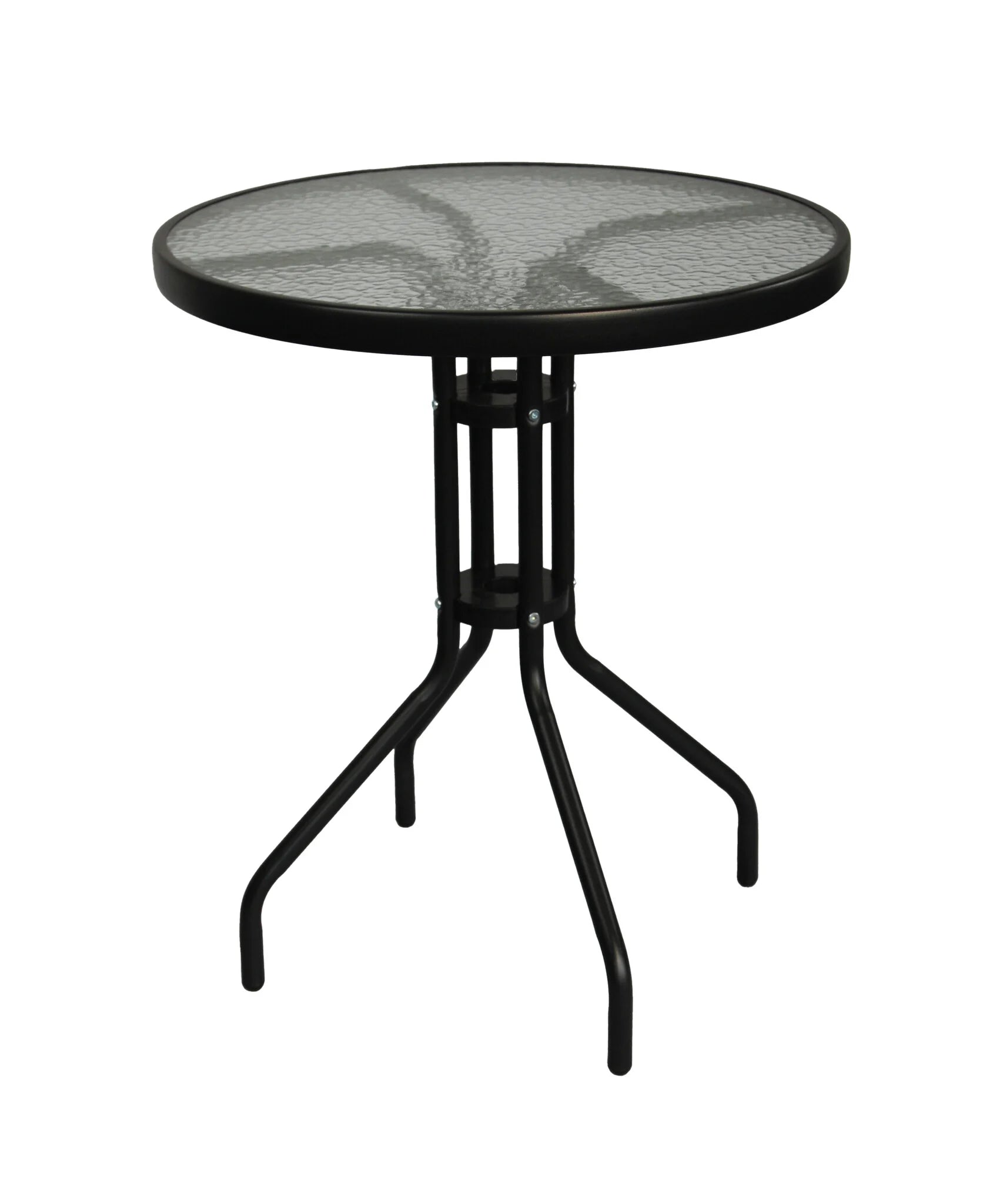 Mesa bistro redonda 60 cm preto vidro temperado