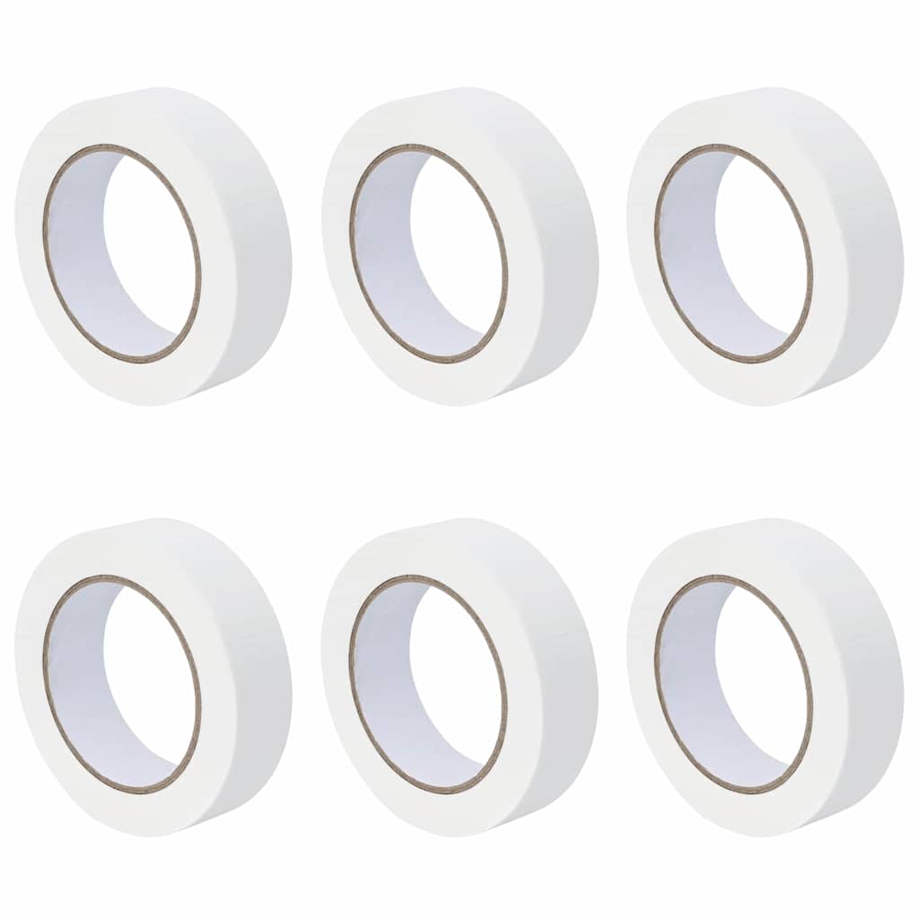vidaXL Fitas de Máscara para Pintores 6 pcs Branco 30mm x 50m Papel