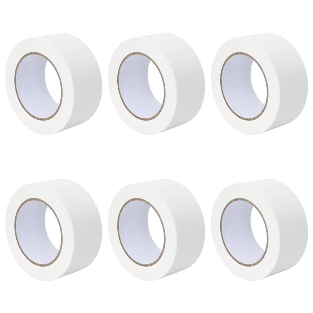 vidaXL Fitas de Máscara para Pintores 6 pcs Branco 50mm x 50m Papel