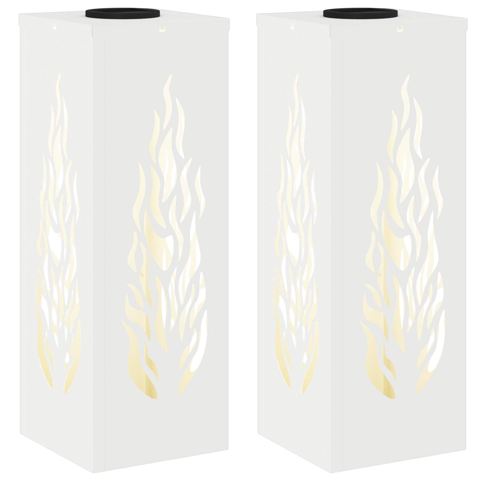 vidaXL Luz Solar LED de Caminho 2 pcs Branco Aço Laminado a Frio