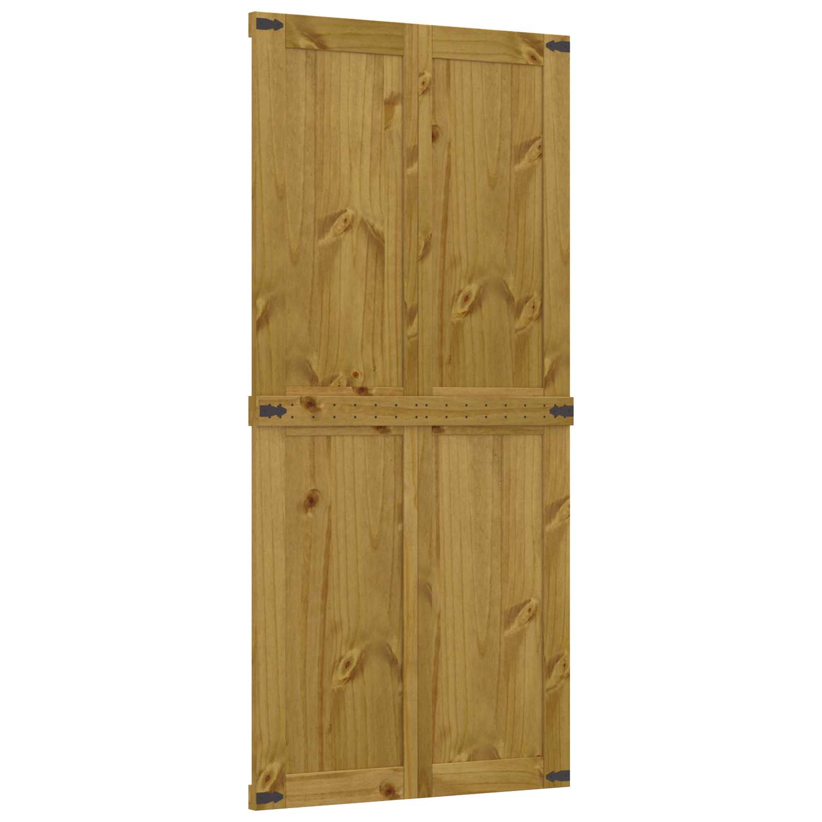 vidaXL Porta de celeiro Corona Castanho Mel 90 x 210 cm