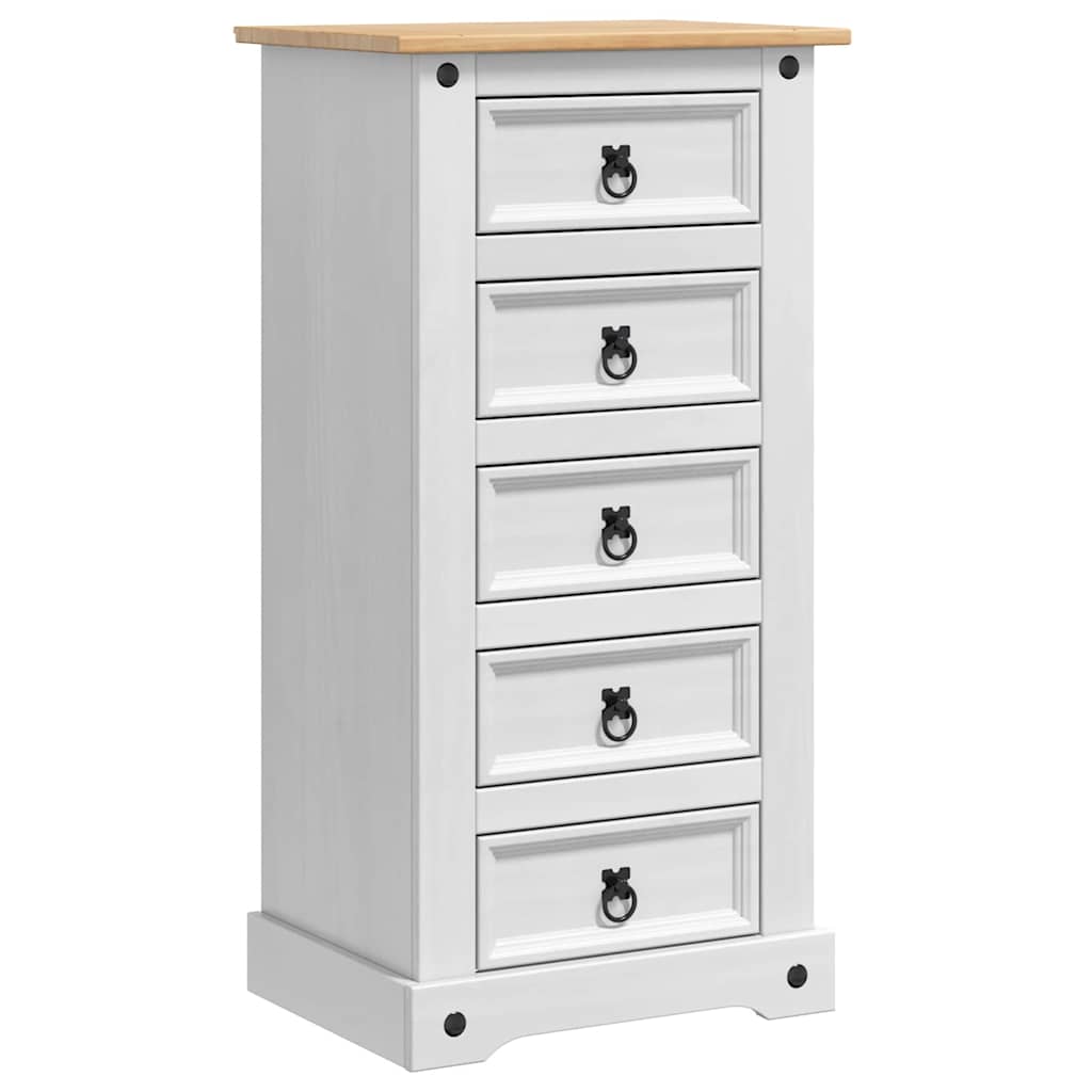 vidaXL Mesa-de-cabeceira com gaveta Corona Branco 53 x 39 x 103 cm