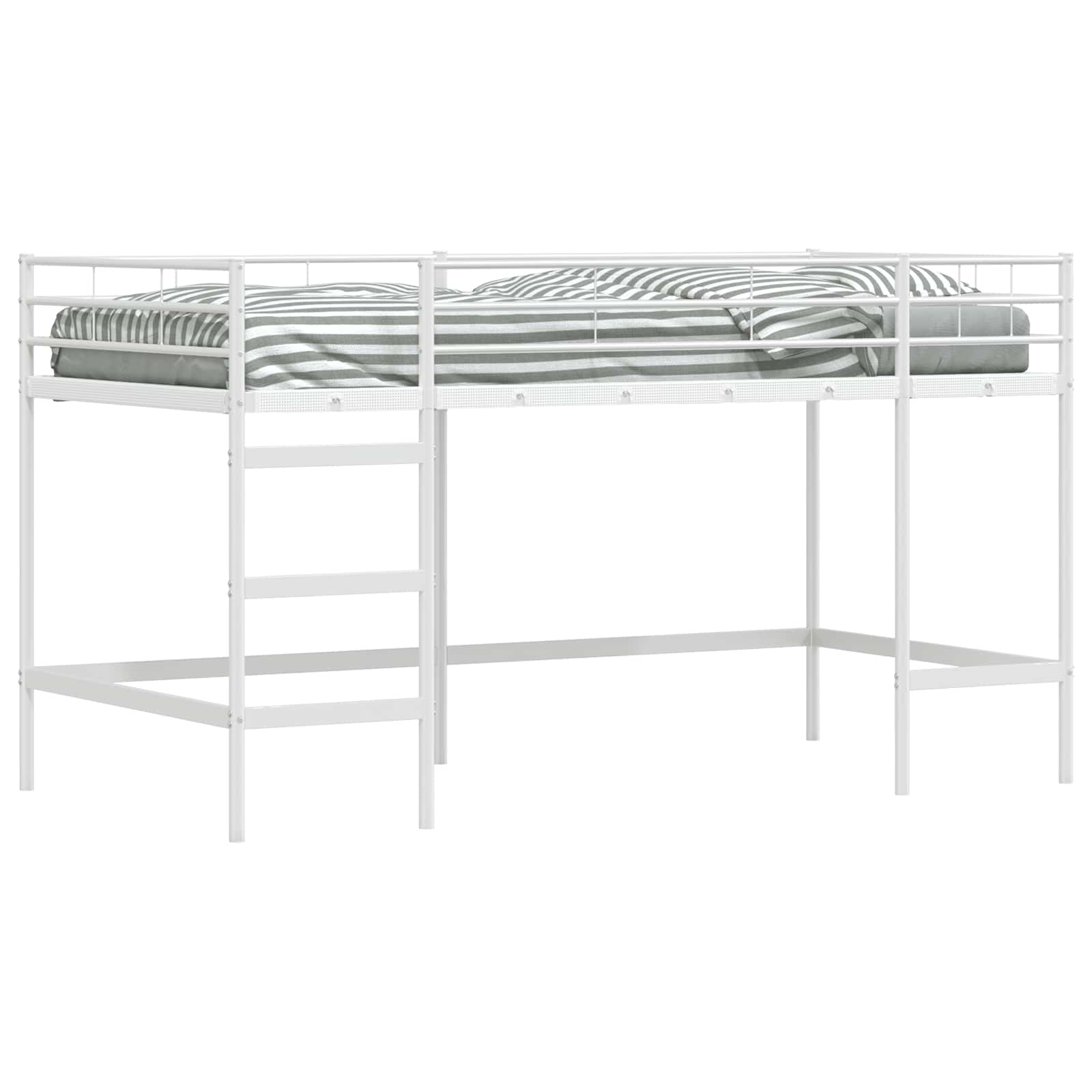 vidaXL Estrutura de Cama Loft para Crianças Branco 100 x 200 cm Aço