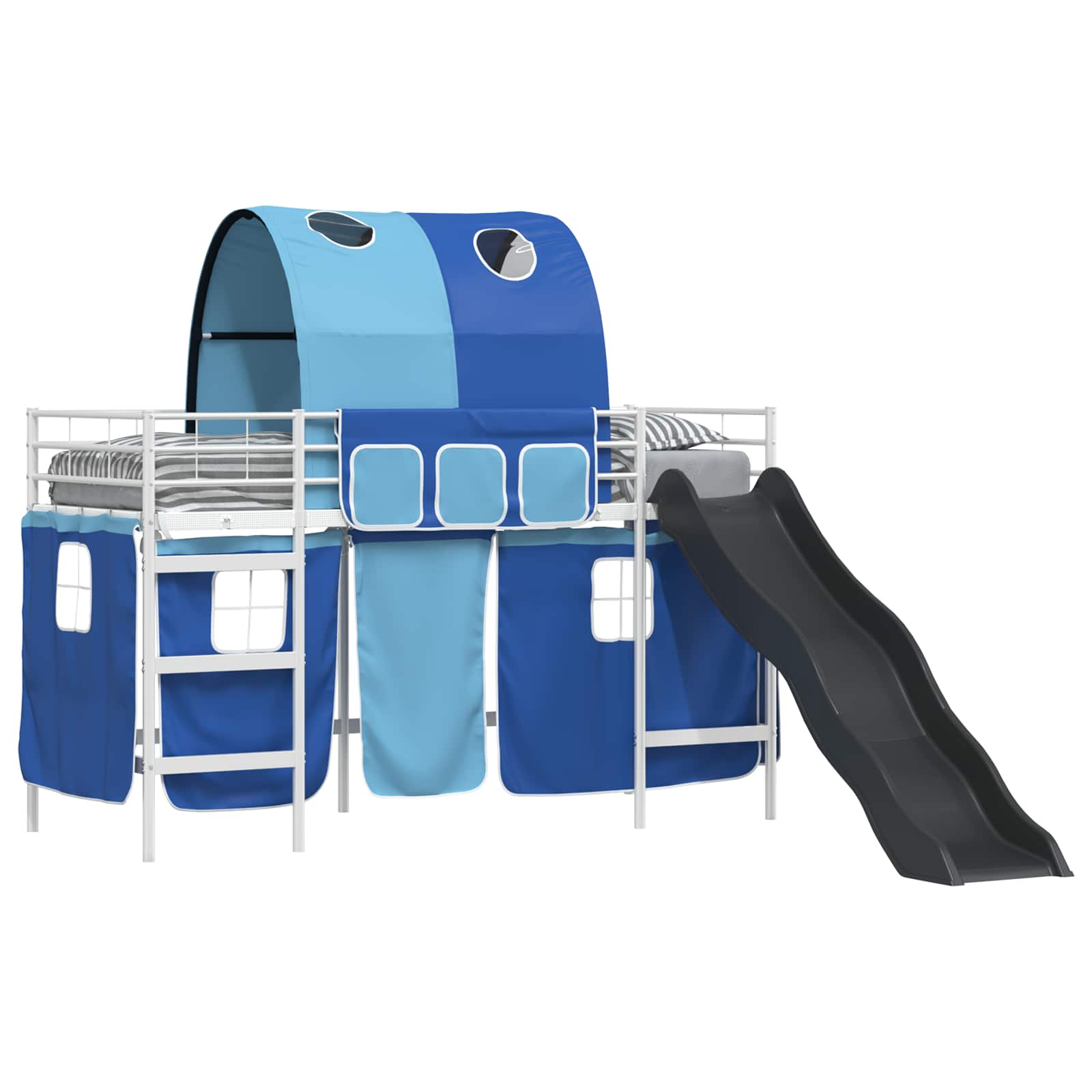 vidaXL Cama loft para crianças Branco e Azul 100 x 190 cm Metal